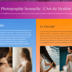 Template HTML "Voilé & Dévoilé" (Sensualité Artistique)