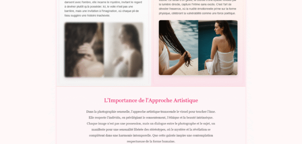 Template HTML "Voilé & Dévoilé" (Sensualité Artistique)