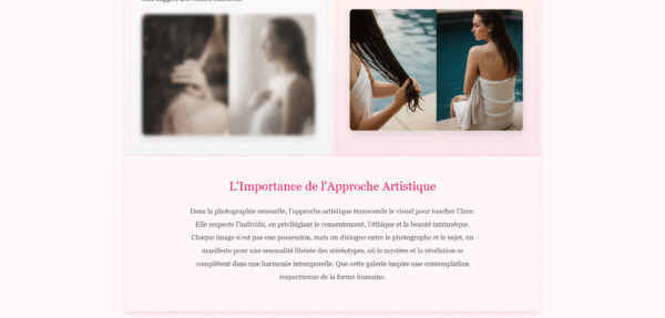 Template HTML "Voilé & Dévoilé" (Sensualité Artistique)