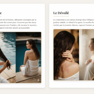 Template de Portfolio HTML/CSS/JS "Voilé & Dévoilé" - Le Triptyque de la Sensualité
