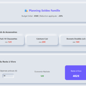 Gestion Budget Soldes Famille