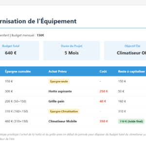 Previsionnel Equipement Maison