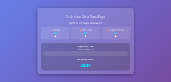 Zero Gaspillage Budget Famille