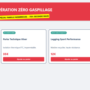 Zero Gaspillage Interface Famille